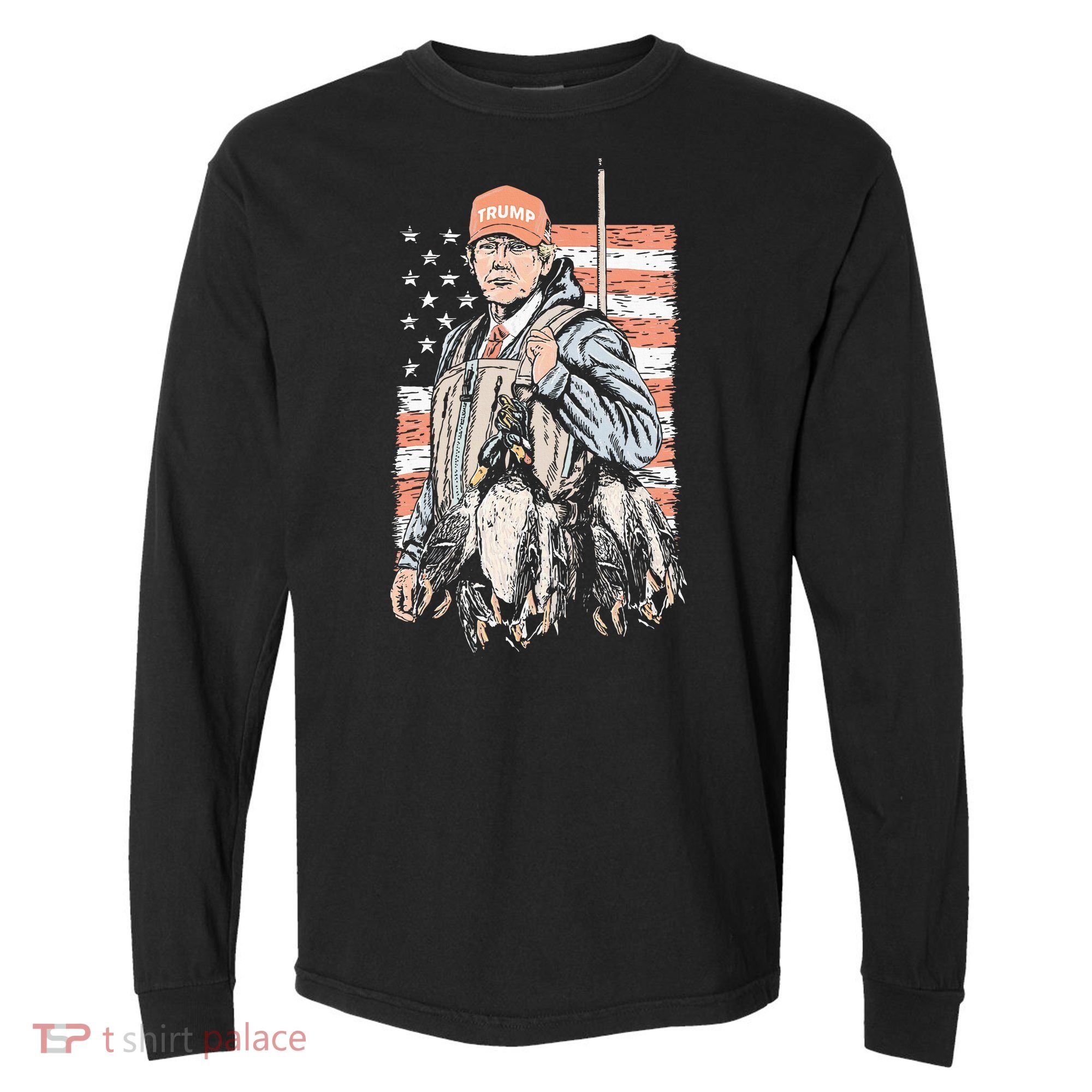 Duck Hunting Trump Camo Hello Hunting Season Comfort Colors Heavyweight Long Sleeve T-Shirt