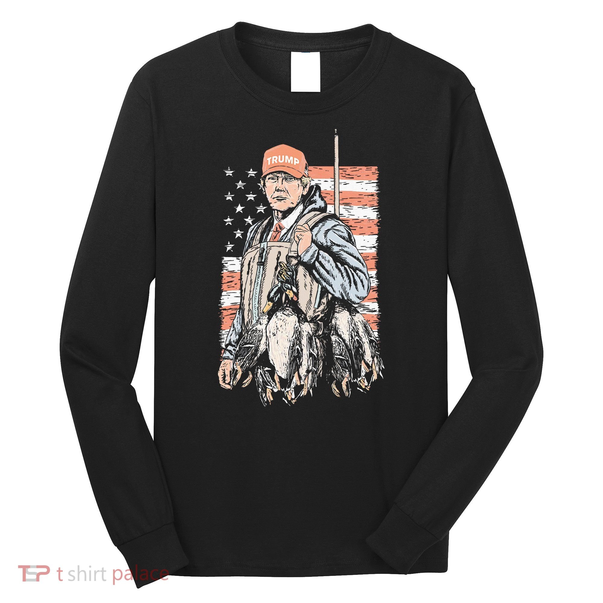 Duck Hunting Trump Camo Hello Hunting Season Long Sleeve Shirt