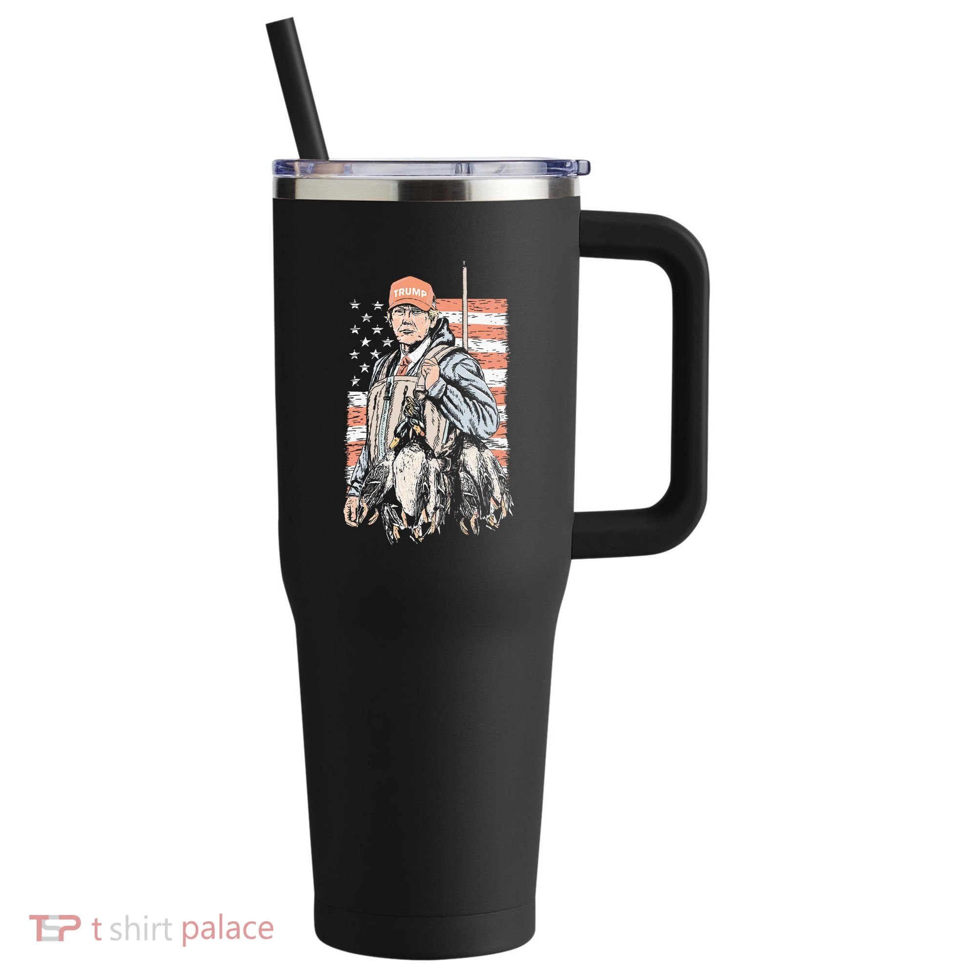 Duck Hunting Trump Camo Hello Hunting Season 40oz Vacuum Insulated Stainless Steel Travel Tumbler