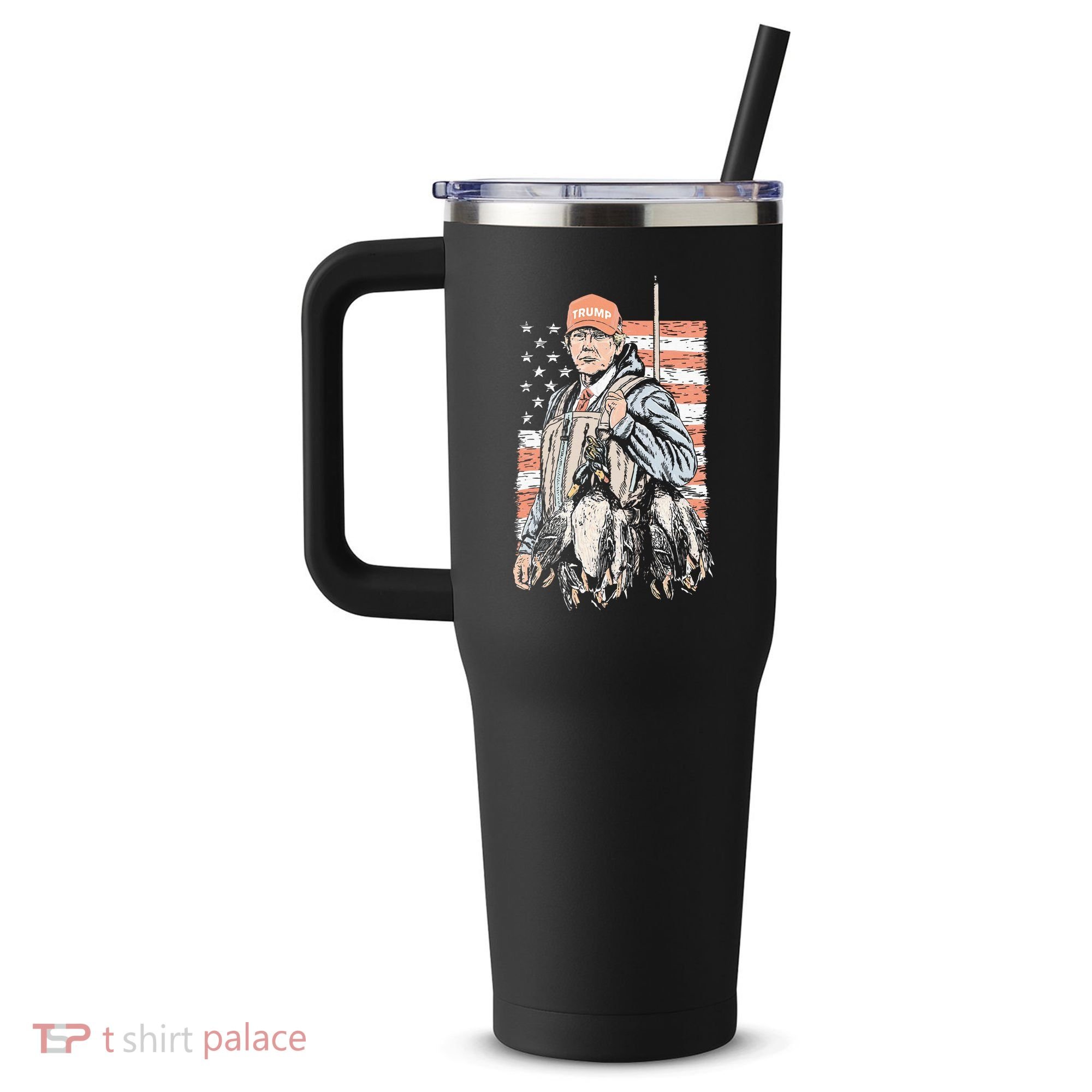 Duck Hunting Trump Camo Hello Hunting Season 40oz Vacuum Insulated Stainless Steel Travel Tumbler