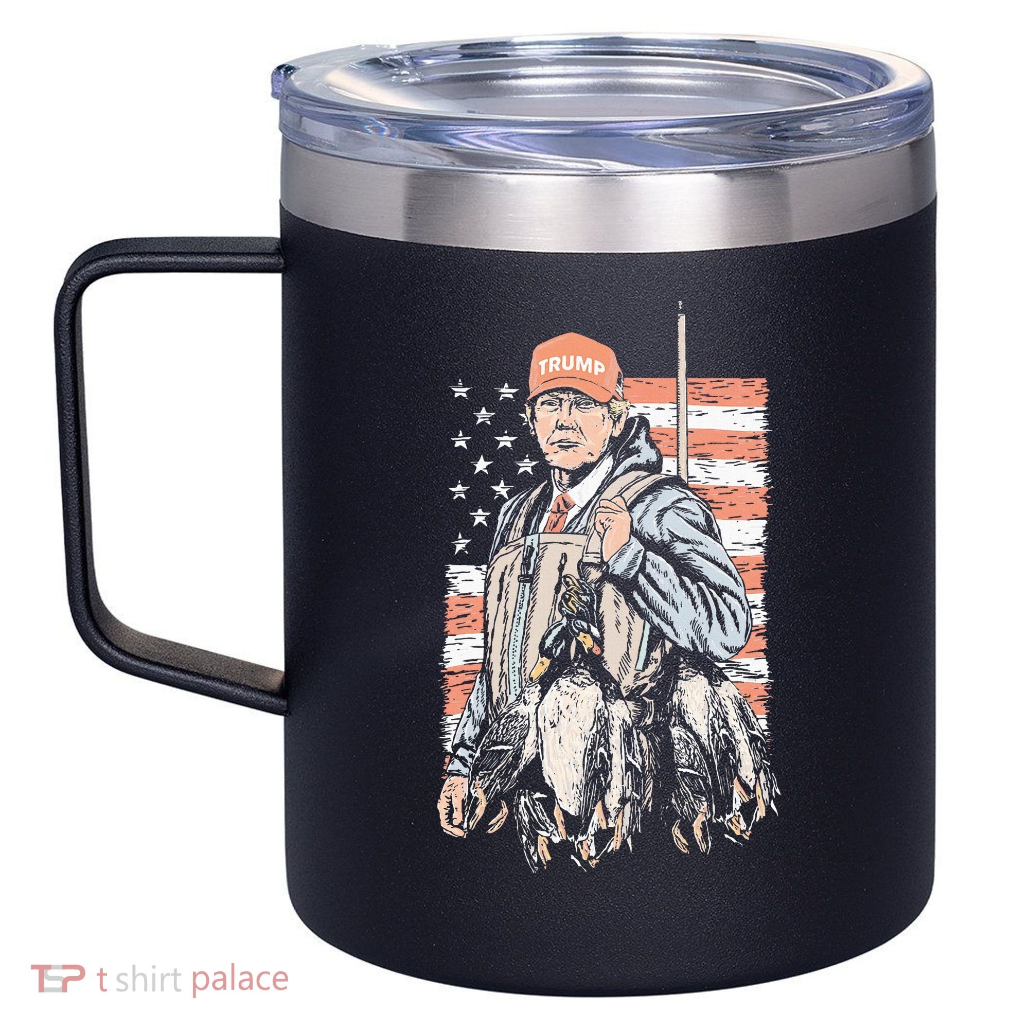 Duck Hunting Trump Camo Hello Hunting Season 12oz Stainless Steel Coffee Mug
