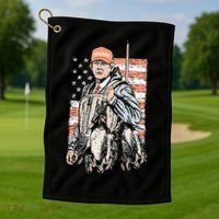 Duck Hunting Trump Camo Hello Hunting Season Golf Towel thumb 1