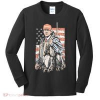 Duck Hunting Trump Camo Hello Hunting Season Kids Long Sleeve Shirt thumb 0