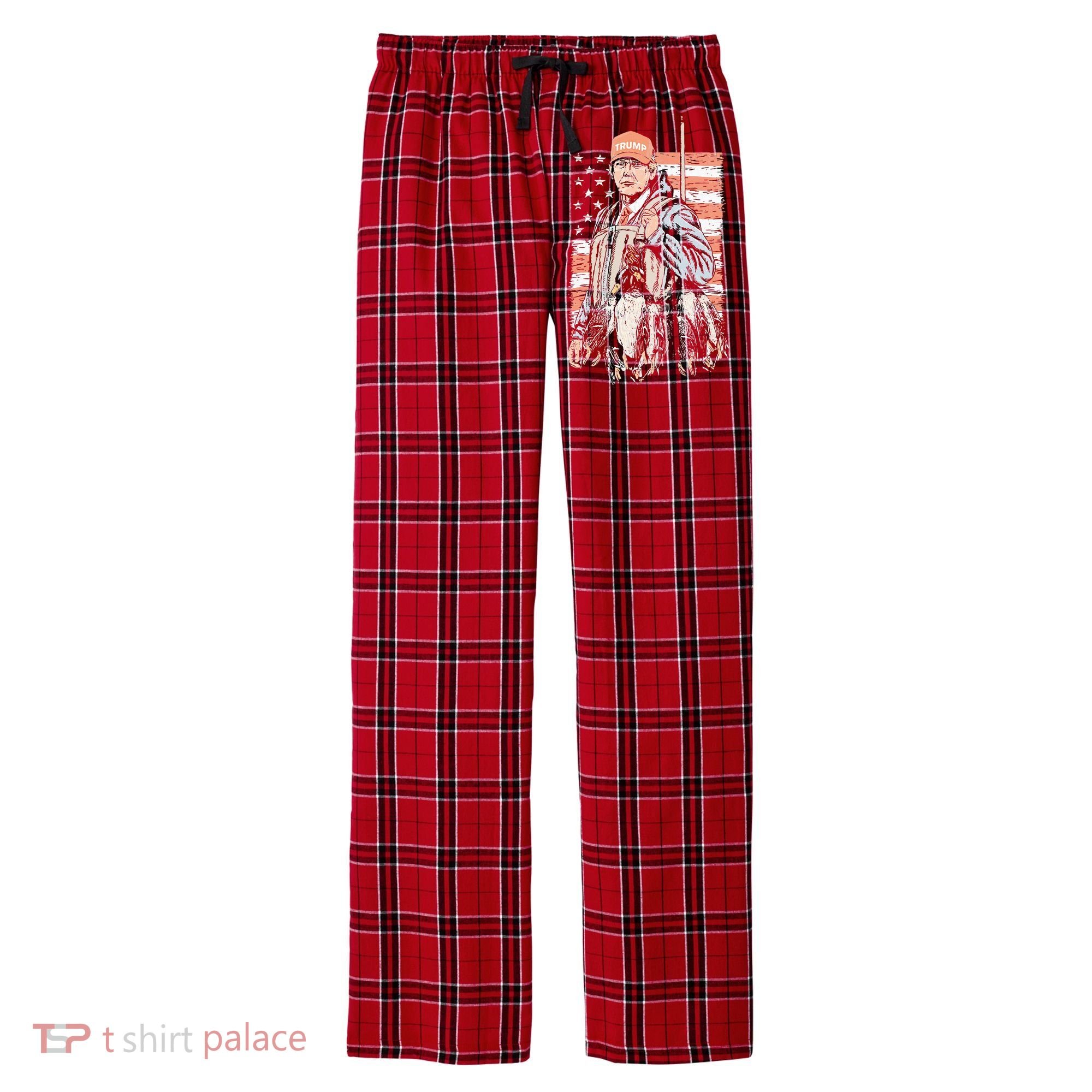 Duck Hunting Trump Camo Hello Hunting Season Men's Flannel Plaid Pajama Pants