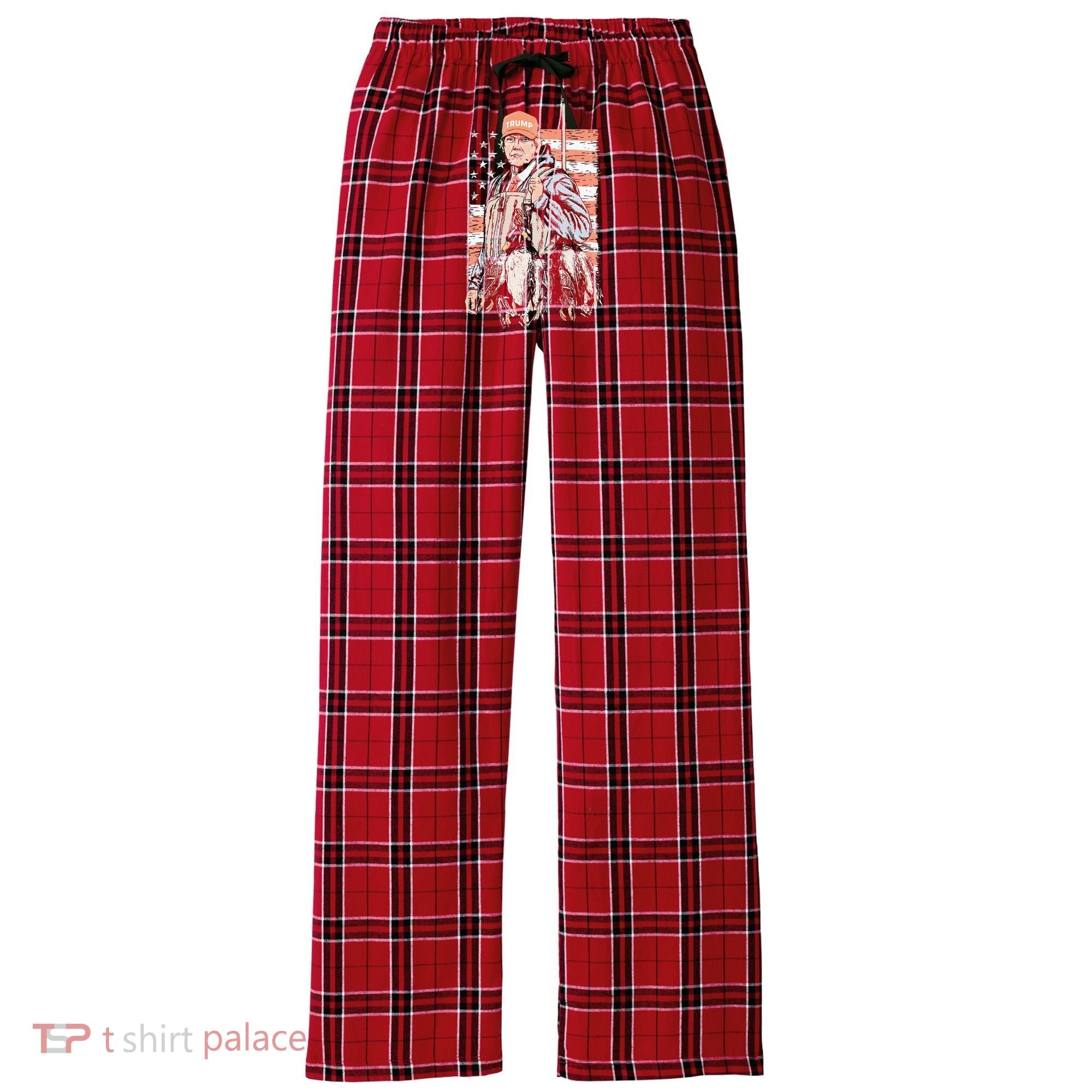 Duck Hunting Trump Camo Hello Hunting Season Women's Flannel Plaid Pajama Pants