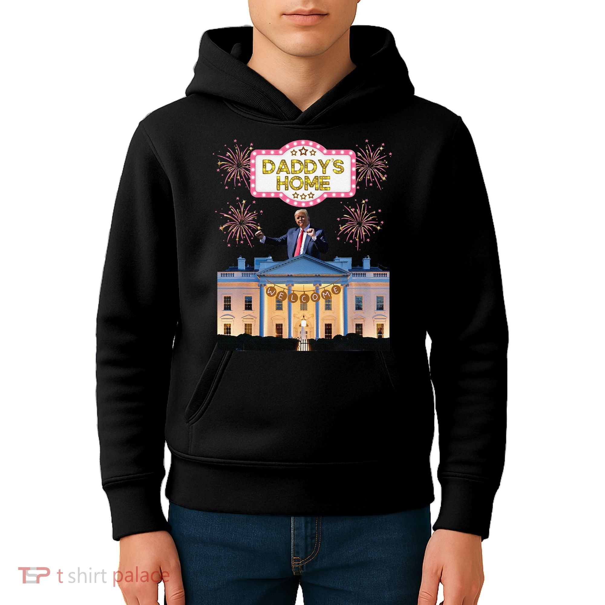 DaddyS Home Trump Dancing Celebrate Winner Maga Sequel Kids Hoodie