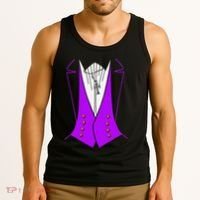 Dracula Halloween Tuxedo Costume Funny Party Tank Top thumb 3