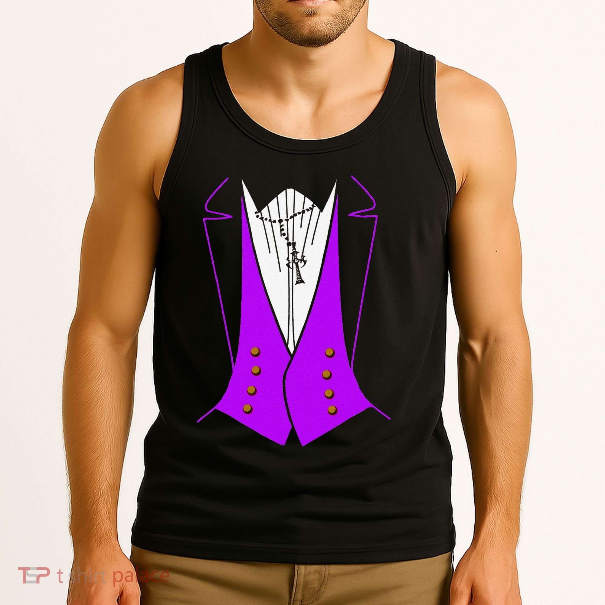 Dracula Halloween Tuxedo Costume Funny Party Tank Top
