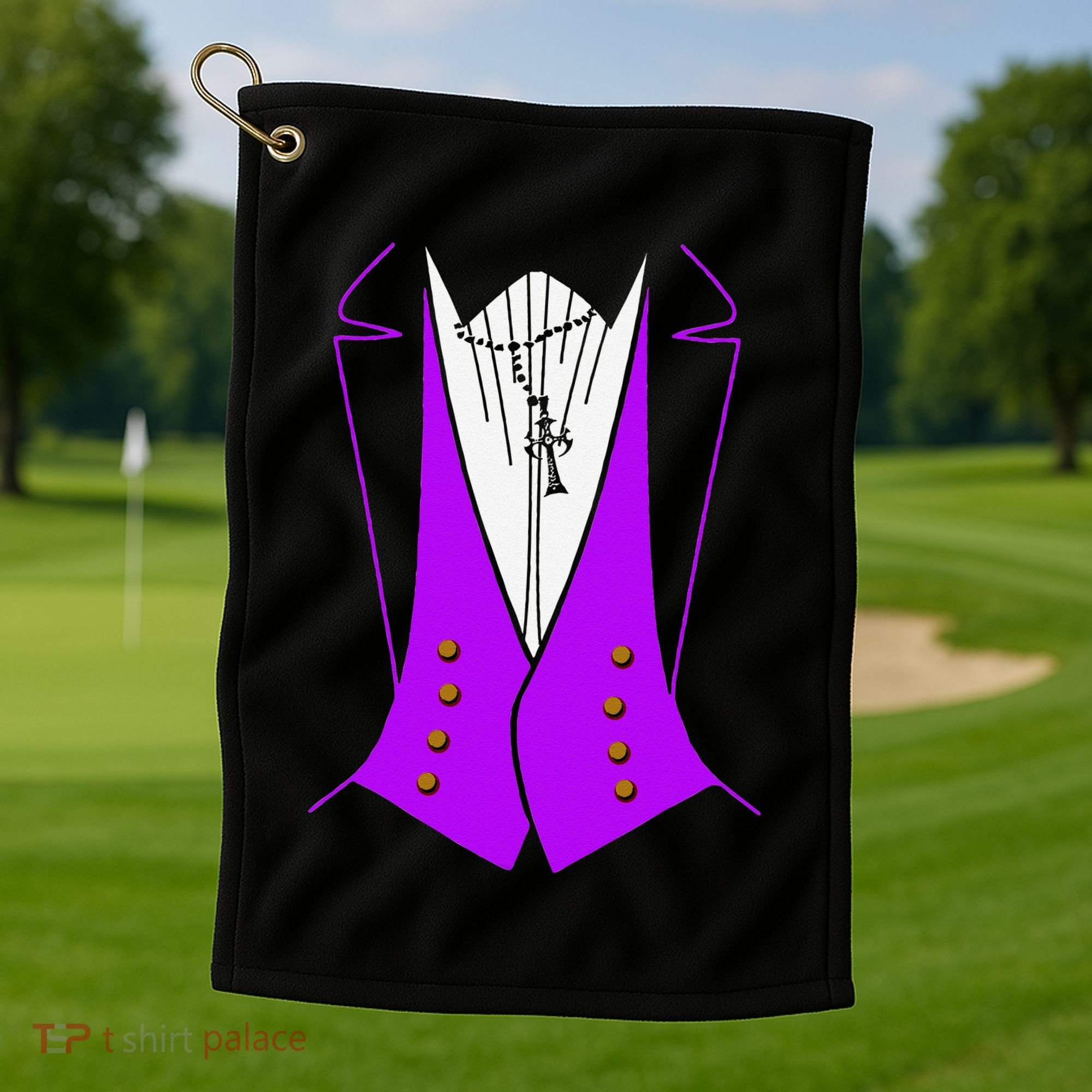 Dracula Halloween Tuxedo Costume Funny Party Golf Towel