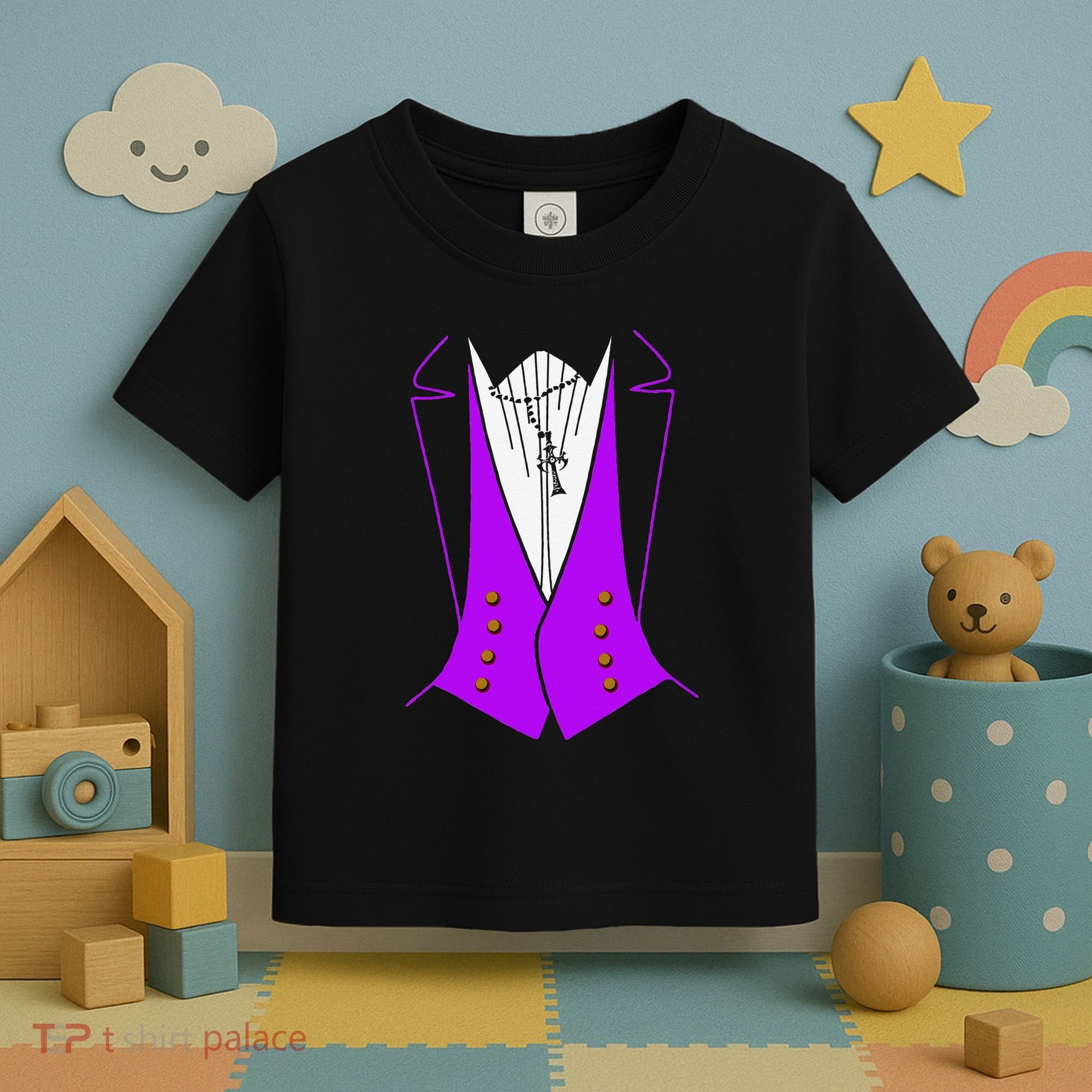 Dracula Halloween Tuxedo Costume Funny Party Toddler T-Shirt