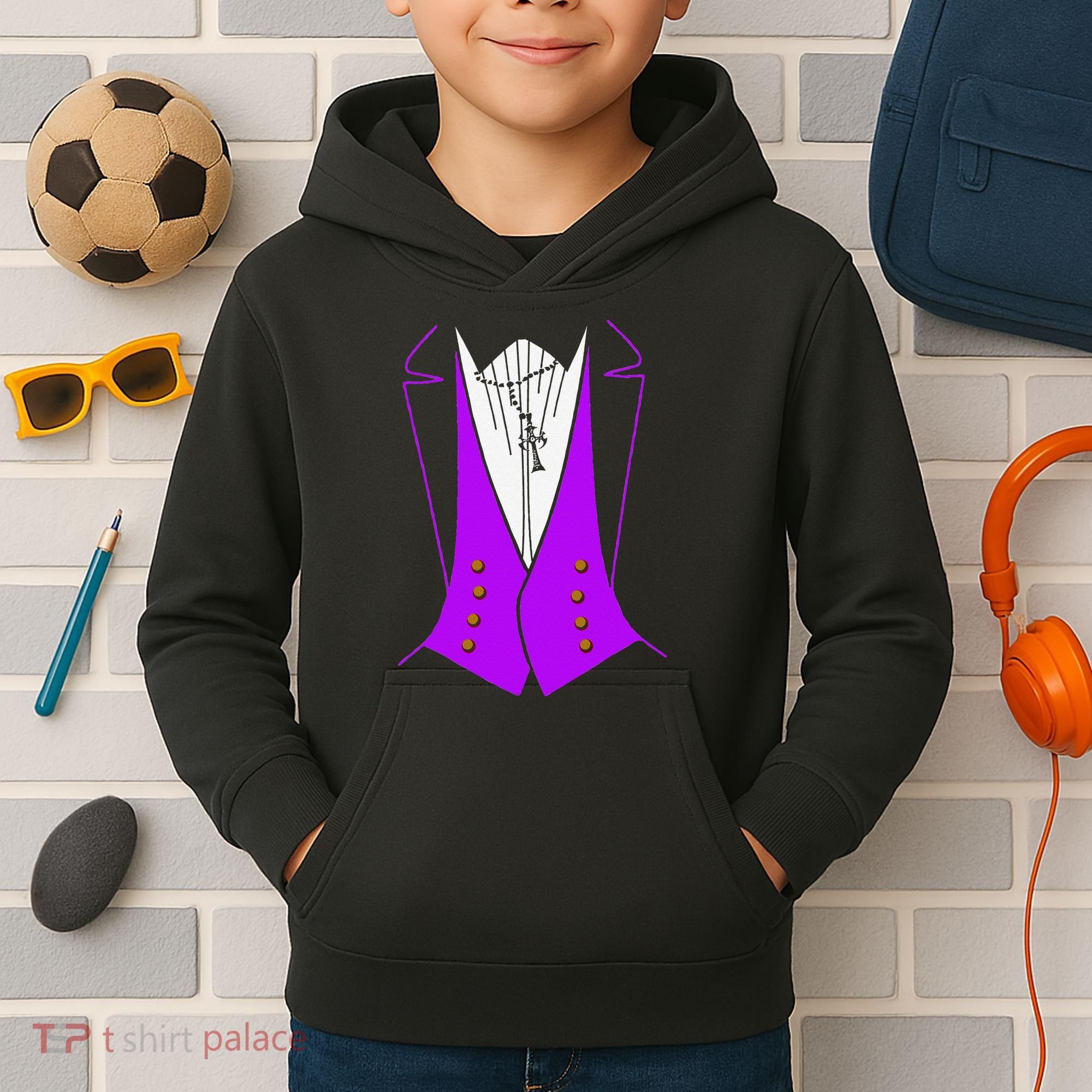 Dracula Halloween Tuxedo Costume Funny Party Kids Hoodie