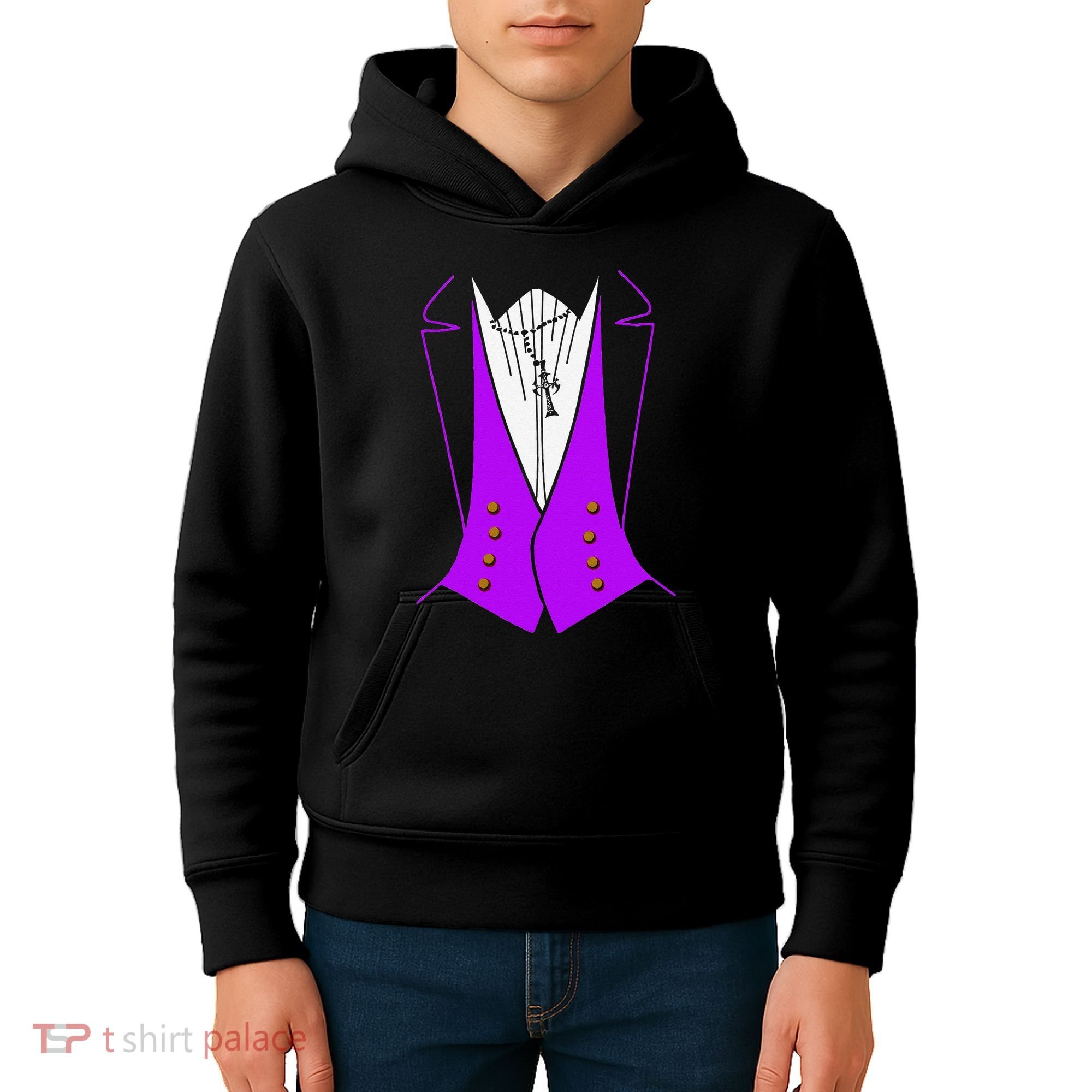 Dracula Halloween Tuxedo Costume Funny Party Kids Hoodie