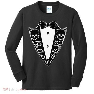 Dracula Halloween Tuxedo Costume Vlad Tepes Kids Long Sleeve Shirt