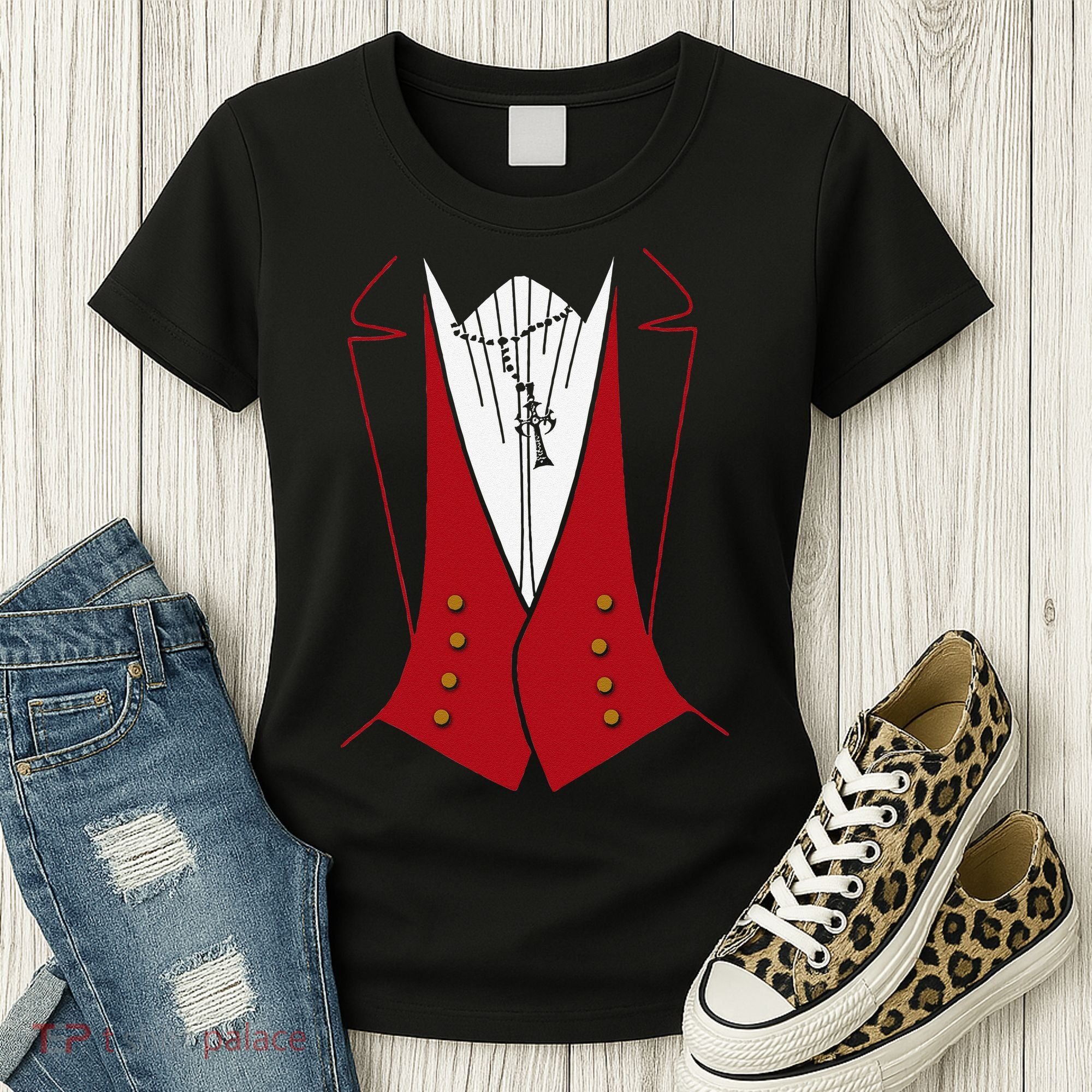 Dracula Halloween Tuxedo Vlad Tepes Costume Women's T-Shirt