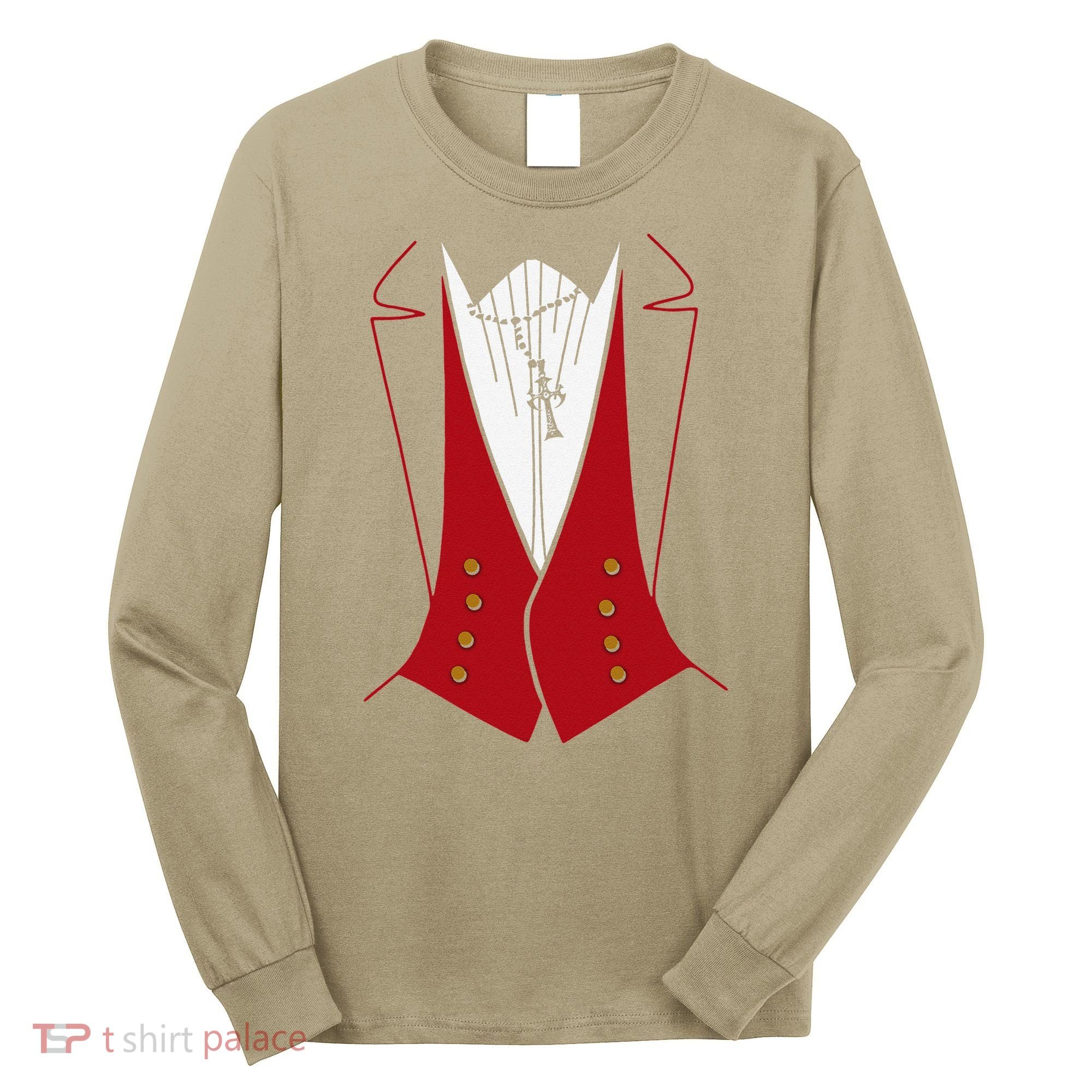 Dracula Halloween Tuxedo Vlad Tepes Costume Long Sleeve Shirt