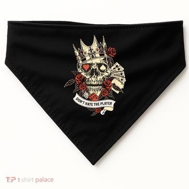 Don't Hate The Player Skull USA-Made Doggie Bandana