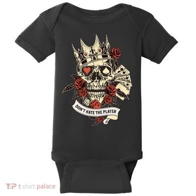 Don't Hate The Player Skull Baby Bodysuit