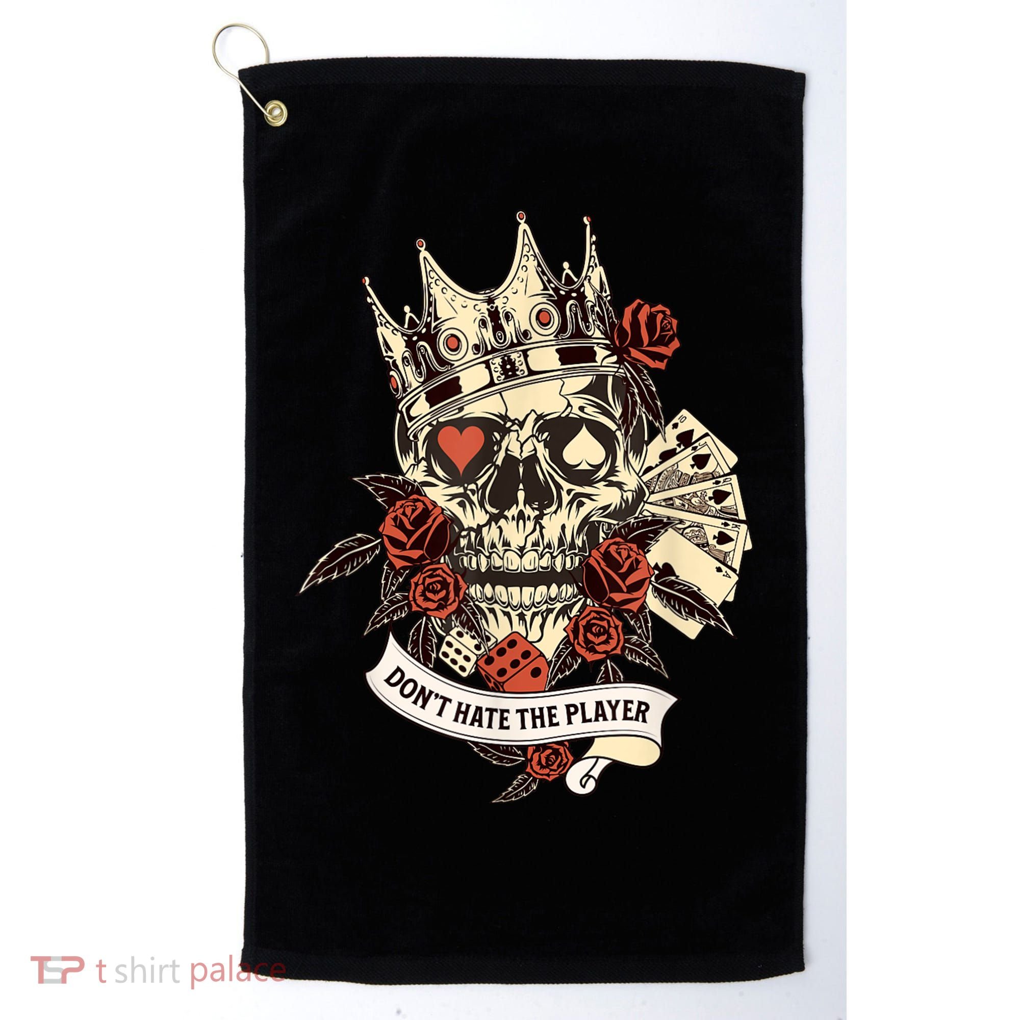 Don't Hate The Player Skull Golf Towel