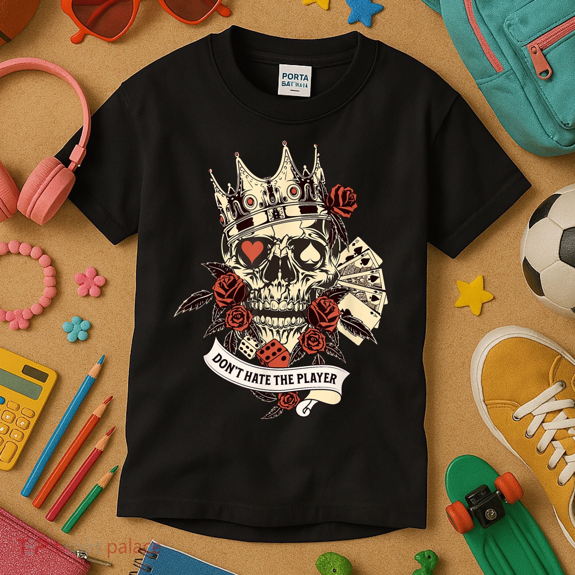 Don't Hate The Player Skull Kids T-Shirt