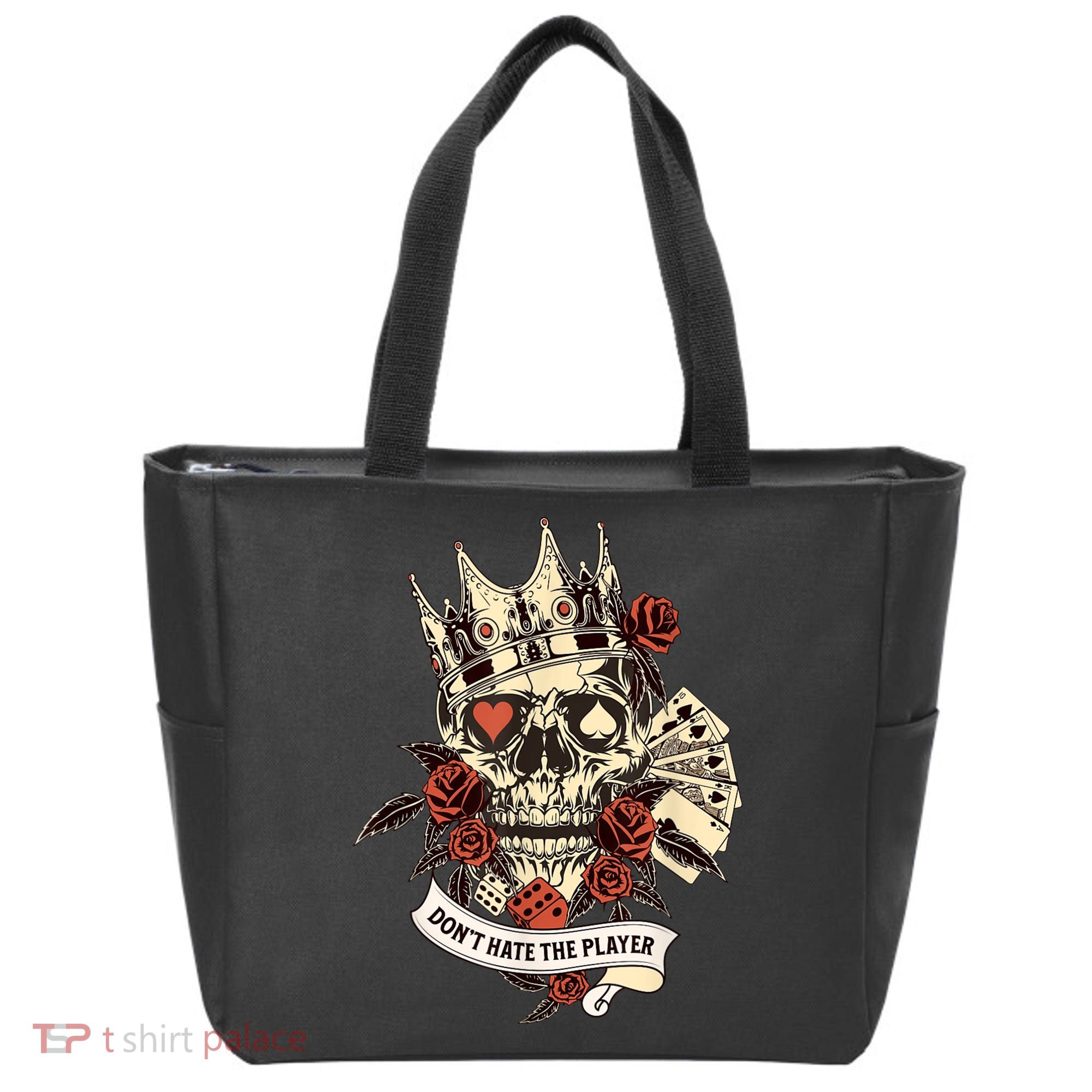 Don't Hate The Player Skull Tote Bag