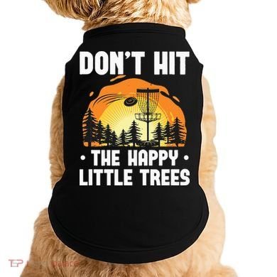 Don't Hit The Happy Little Tree Funny Disc Golf Golfer Retro Doggie Tank