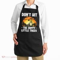 Don't Hit The Happy Little Tree Funny Disc Golf Golfer Retro Apron thumb 2