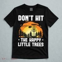 Don't Hit The Happy Little Tree Funny Disc Golf Golfer Retro T-Shirt thumb 5