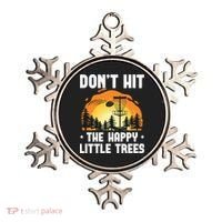 Don't Hit The Happy Little Tree Funny Disc Golf Golfer Retro Ornament thumb 0