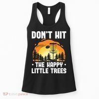 Don't Hit The Happy Little Tree Funny Disc Golf Golfer Retro Women's Tank Top thumb 0