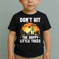 Don't Hit The Happy Little Tree Funny Disc Golf Golfer Retro Toddler T-Shirt thumb 2