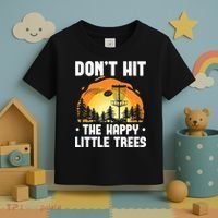 Don't Hit The Happy Little Tree Funny Disc Golf Golfer Retro Toddler T-Shirt thumb 3