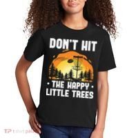 Don't Hit The Happy Little Tree Funny Disc Golf Golfer Retro Kids T-Shirt thumb 2
