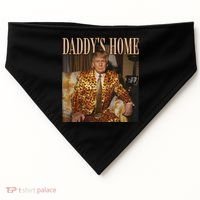 Daddys Home Trump Trump 2024 Leopard Funny Maga USA-Made Doggie Bandana thumb 0