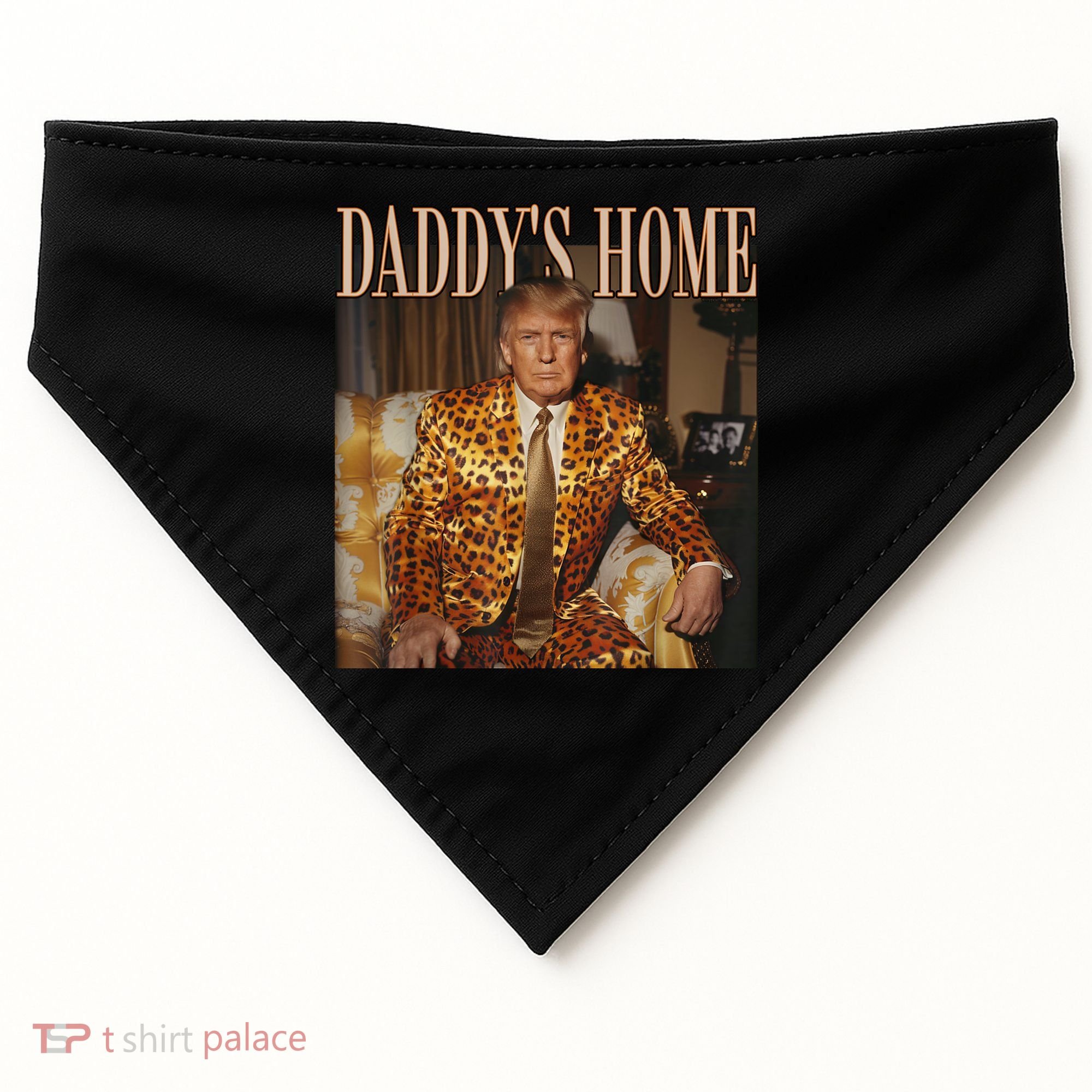 Daddys Home Trump Trump 2024 Leopard Funny Maga USA-Made Doggie Bandana