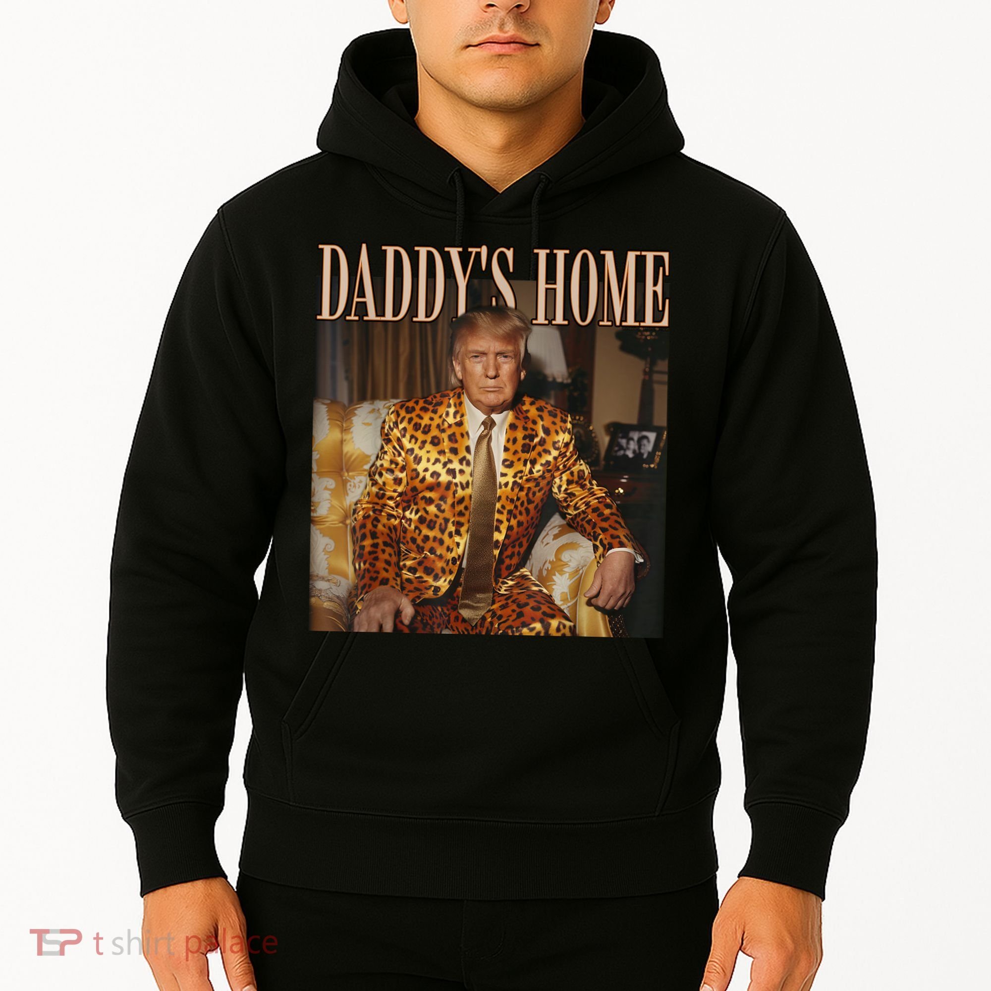 Daddys Home Trump Trump 2024 Leopard Funny Maga Hoodie