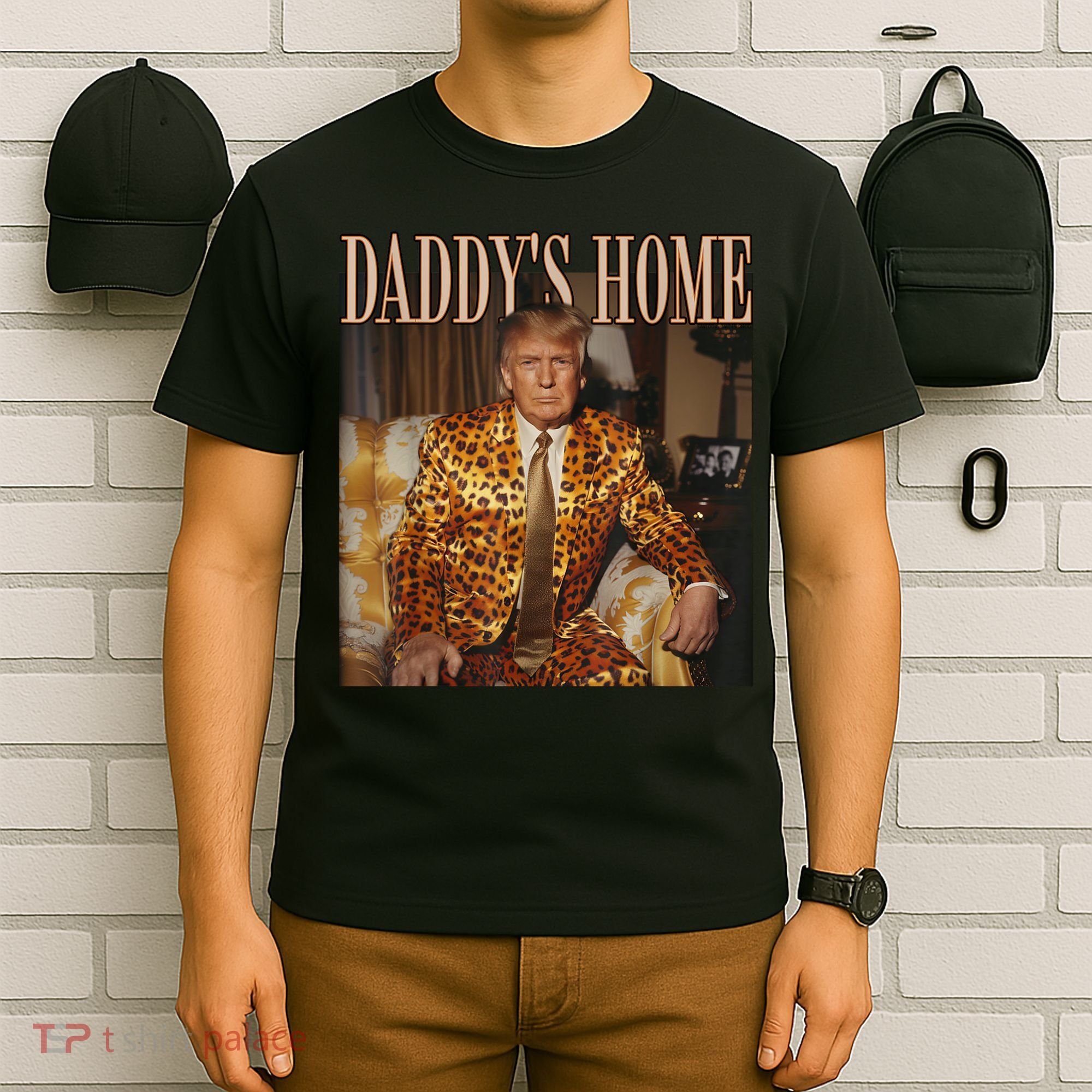 Daddys Home Trump Trump 2024 Leopard Funny Maga T-Shirt