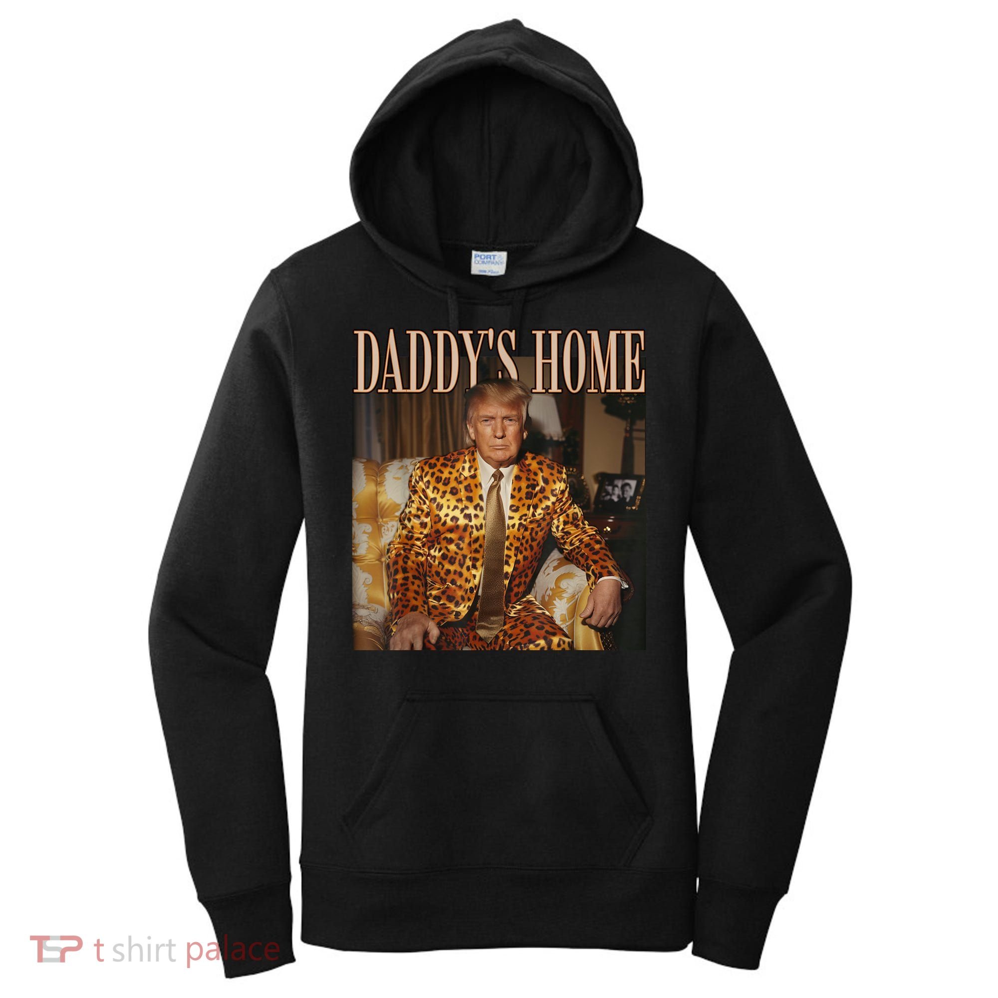Daddys Home Trump Trump 2024 Leopard Funny Maga Women's Hoodie
