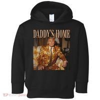 Daddys Home Trump Trump 2024 Leopard Funny Maga Toddler Hoodie thumb 0