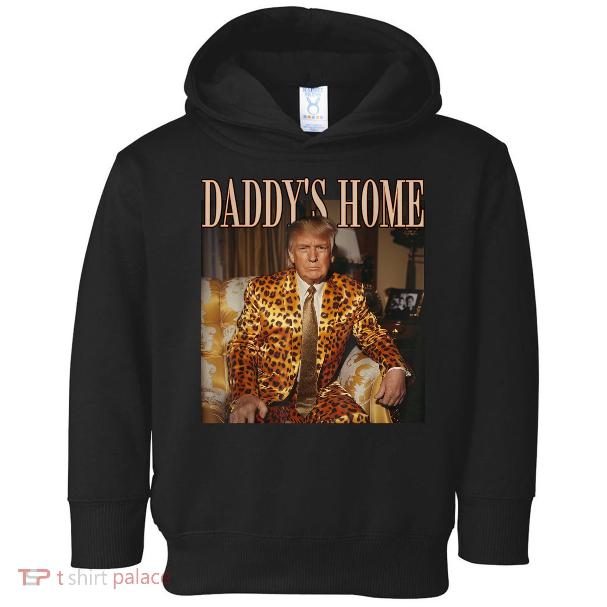 Daddys Home Trump Trump 2024 Leopard Funny Maga Toddler Hoodie