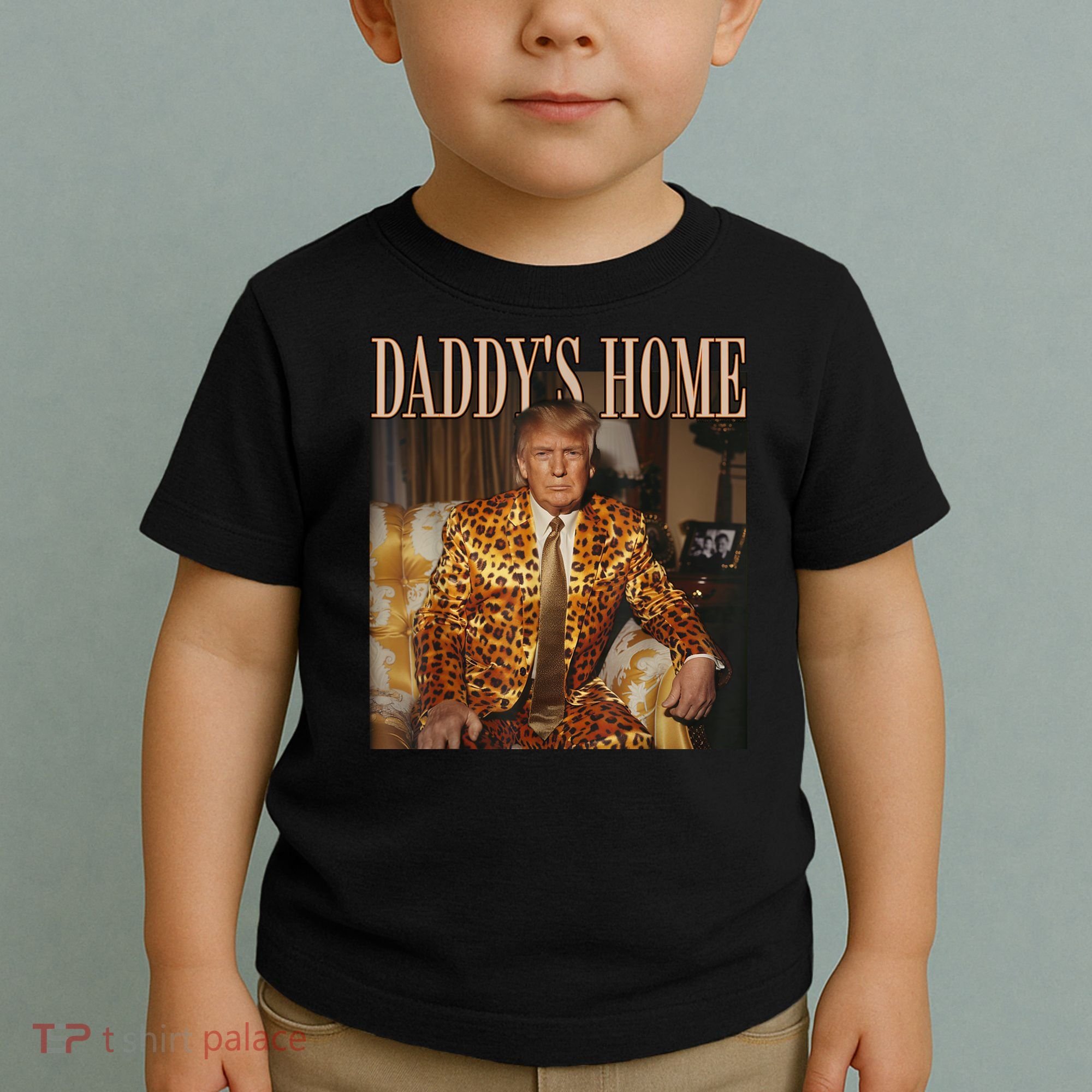 Daddys Home Trump Trump 2024 Leopard Funny Maga Toddler T-Shirt