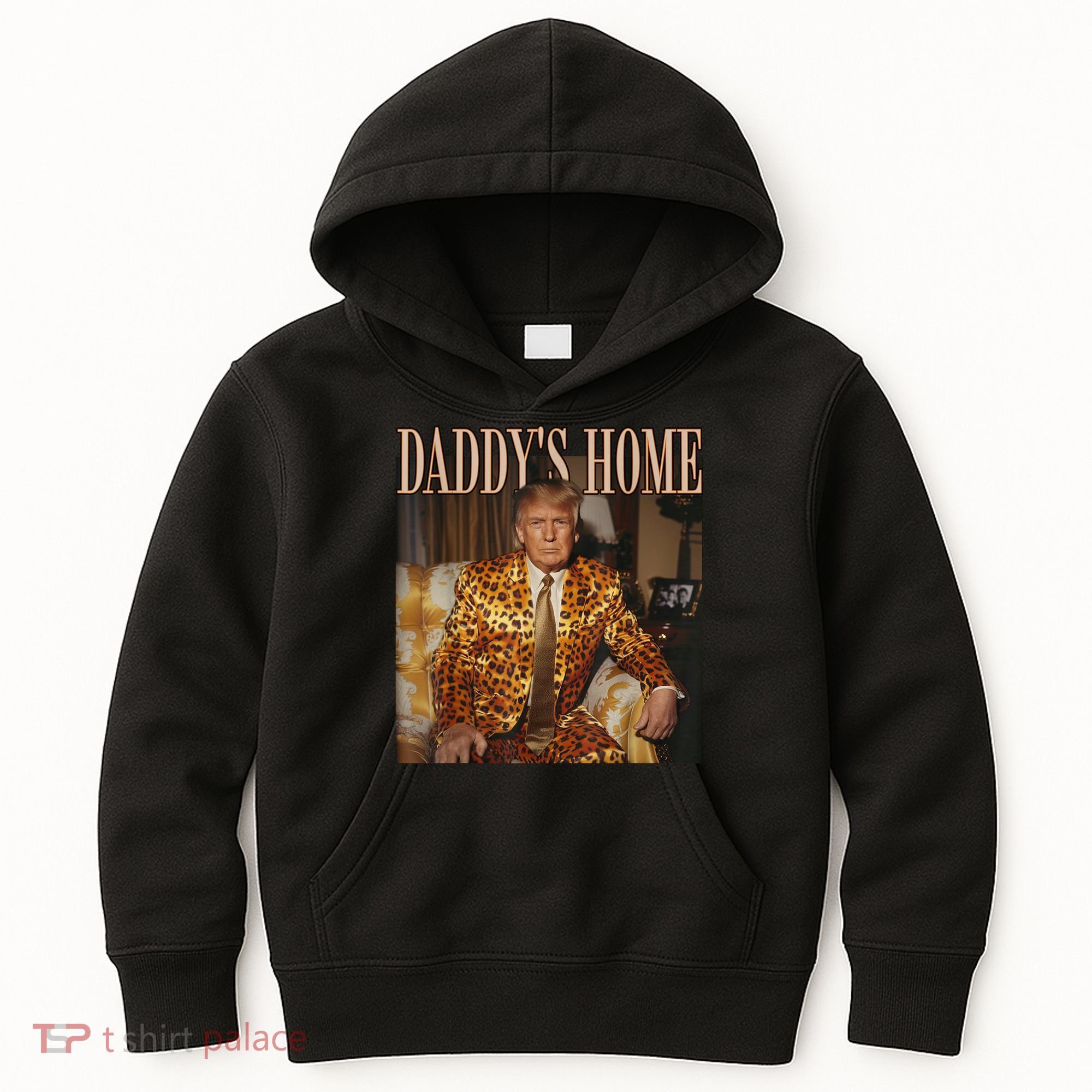 Daddys Home Trump Trump 2024 Leopard Funny Maga Kids Hoodie