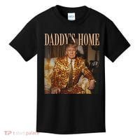 Daddys Home Trump Trump 2024 Leopard Funny Maga Kids T-Shirt thumb 0