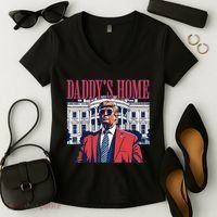 Daddys Home Trump Women's V-Neck T-Shirt thumb 2