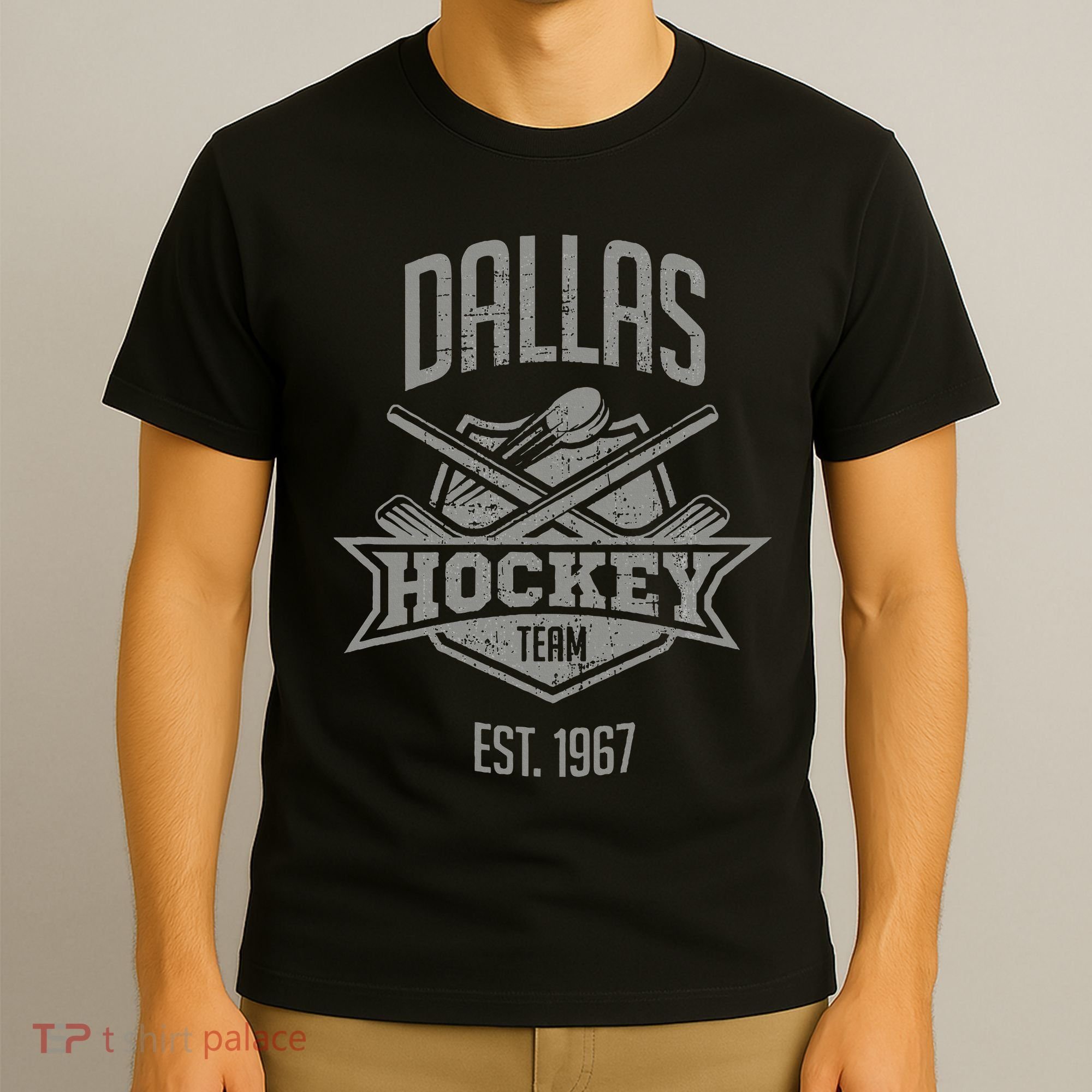 Dallas Hockey Team Vintage Est 1967 Texas Star Sticks & Puck T-Shirt
