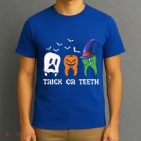 Dentist Halloween Trick Or Teeth Funny Dental Treat Cute Gift T-Shirt thumb 3