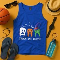 Dentist Halloween Trick Or Teeth Funny Dental Treat Cute Gift Tank Top thumb 4