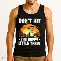Don't Hit The Happy Little Tree Disc Golf Coach Tank Top thumb 3