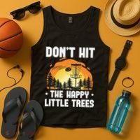 Don't Hit The Happy Little Tree Disc Golf Coach Tank Top thumb 4