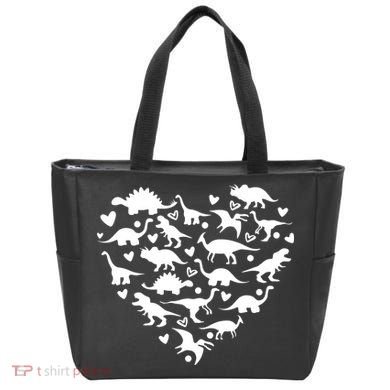 Dinosaur Heart Valentines Day Tote Bag