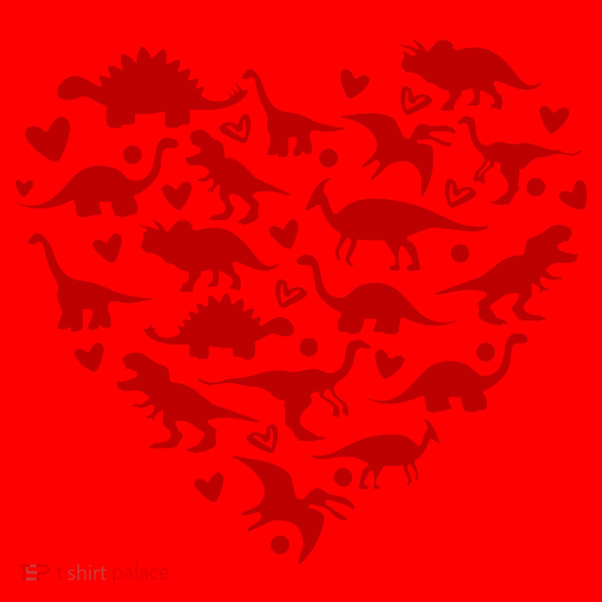Dinosaur Heart Valentines Day Santa Hat